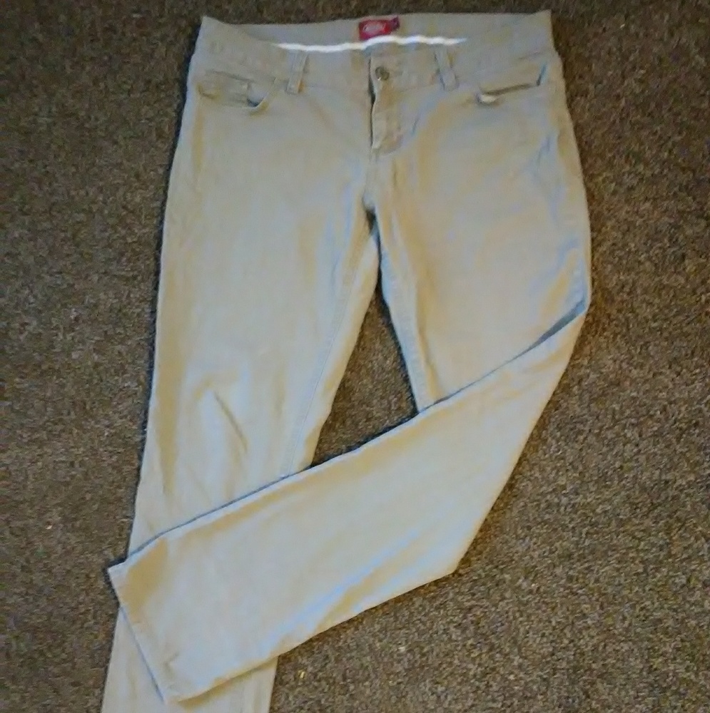 DICKIES GIRL skinny leg Flexfit KHAKIS; WOMEN'S 15